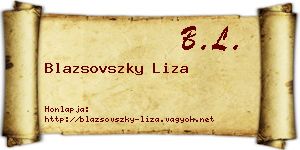 Blazsovszky Liza névjegykártya